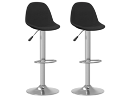 Vidaxl Bancos De Bar 2 Pcs Tecido Preto
