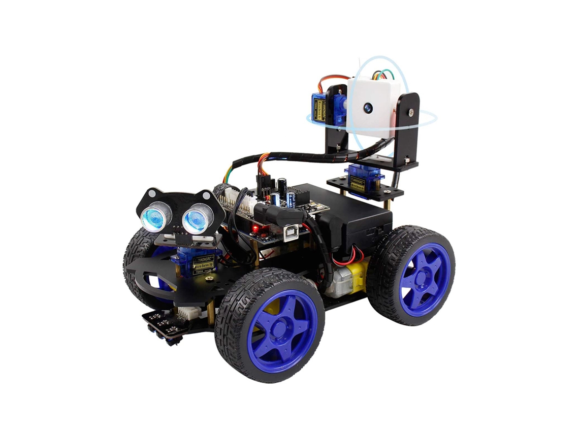 Kit de robô inteligente Uno R3 com câmera Wi-Fi. Aprendizado STEM, programação Arduino e "faça você mesmo" para todas as idades.