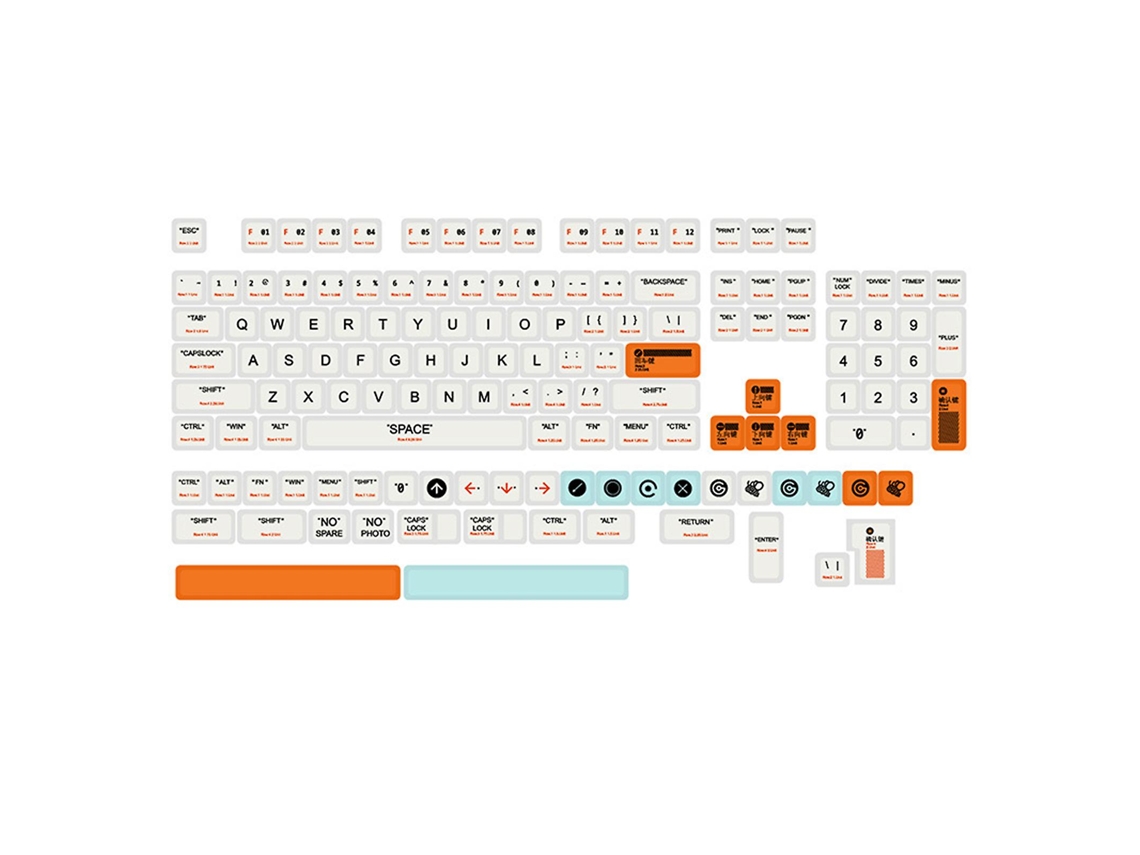 Xda Profile Pbt Keycaps Cute Sublimation Para Mx Switches Teclado Mecânico