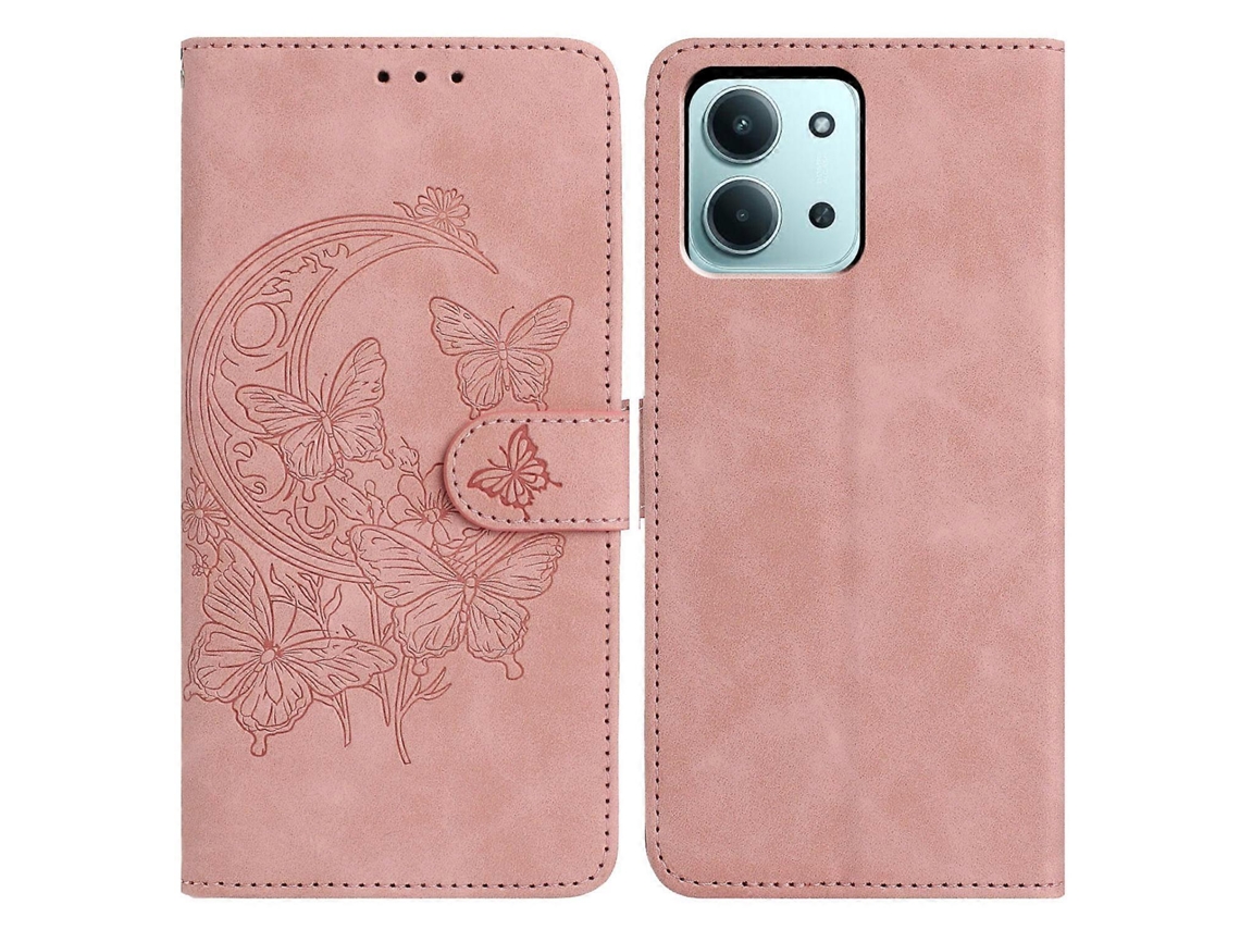 Capa Tkdaddy Para Xiaomi Redmi 15c 4g (global) (171 Mm) / Poco C85 4g Com Estampa De Flor De Borboleta E Couro Sintético, Com Suporte, Capa Para Celul