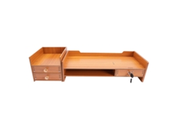 Suporte Para Monitor De Computador, 3 Gavetas, Design Que Economiza Espaço, Madeira