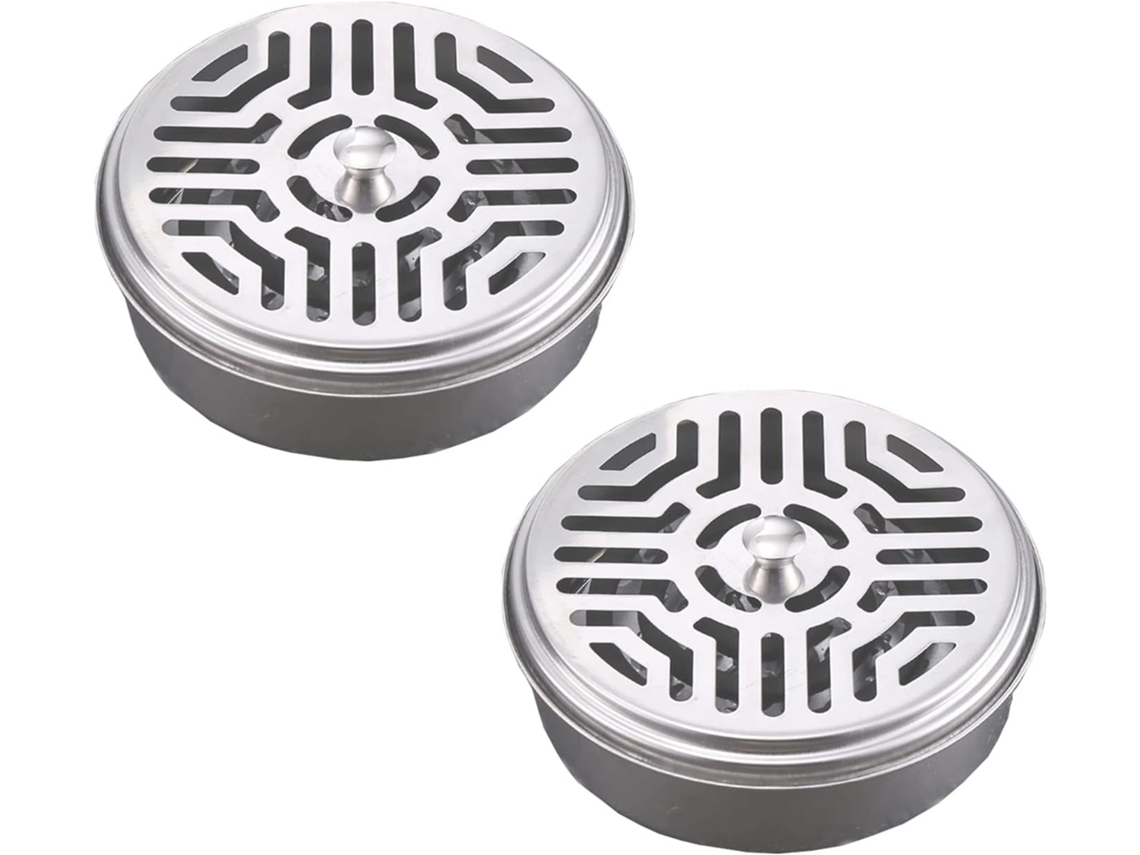 Conjunto de 2 Suportes Espirais de Aço Inoxidável para Repelente de Mosquitos BRILVIBERA