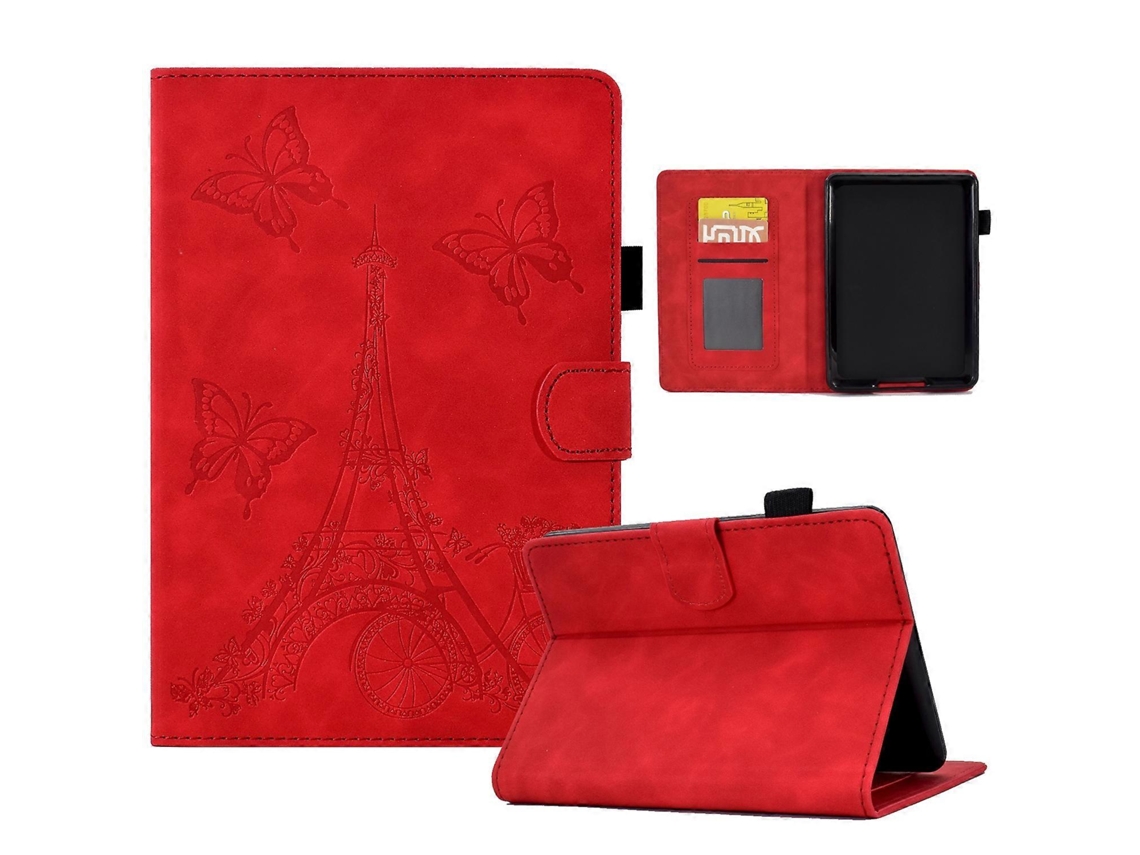 Capa de couro inteligente com relevo Webake para tablet Amazon Kindle Lite 2022