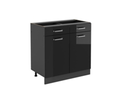 Armário de cozinha VICCO R-Line, preto alto brilho, 80 cm, PA antracite