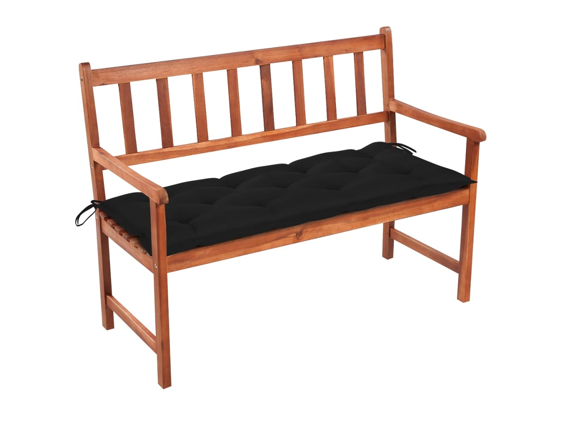 Garden Bench, Garden Benches Vidaxl Preto Madeira De Acácia (120 X 50 X 7 Cm)