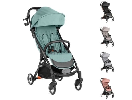 Carrinho dobrável Cloe com estrutura de alumínio e porta-copos, até 22 kg, verde escuro, Kikkaboo