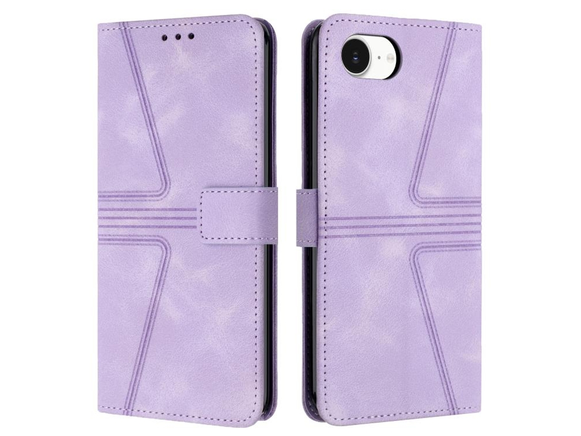 Capa De Couro Para Iphone 16e - Triangular - Cor Sólida