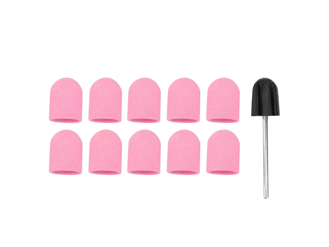 Capinha De Lixa Para Unha Com Cabeça De Polimento E Acessorios De Lixa Para Manicure (rosa)