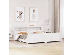 Vidaxl Cama Sem Colchão 180x200 Cm Madeira De Pinho Maciça Branco