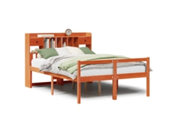 Cama com Estante Sem Colchão 150x200 Cm Pinho Maciço MAISON EXCLUSIVE
