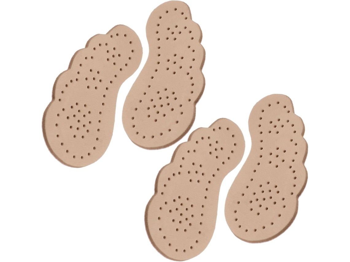 Pares De Palmilhas Antiderrapantes, Confortáveis E Absorventes De Suor Para A Parte Frontal Sapatos Couro, Bege, Ideais