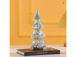 Mini Enfeites De Natal Com Luzes, Cedro Aveludado Realista, Para Mesa Olysi Shop