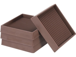 Conjunto De 4 Protetores Borracha Quadrados Para Pés Móveis, 7,6 Cm X