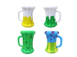 Conjunto de 4 Canecas de Cerveja Infláveis, Cooler Inflável para Bebidas, Piscina, Praia, Churrasco e Uso Externo AQUAFORGE