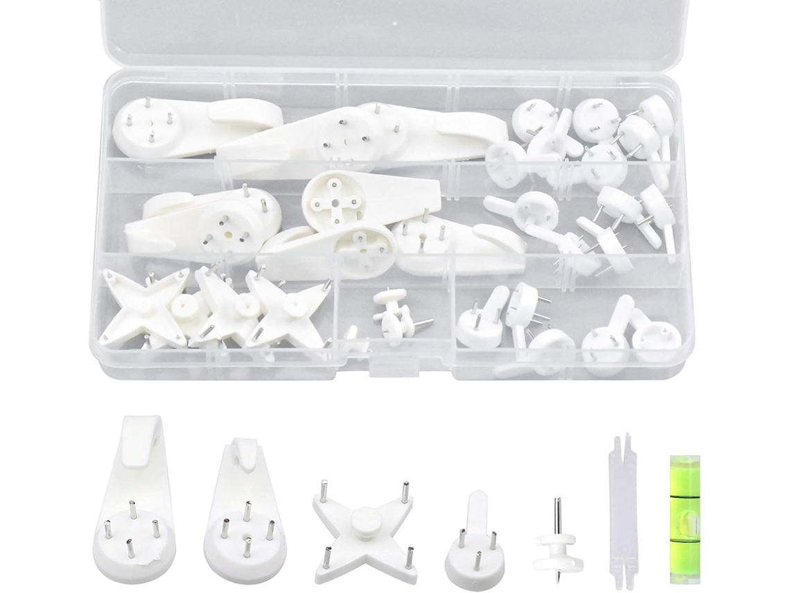 Conjunto De 39 Ganchos Parede Sem Pregos, Ideais Para Pendurar Quadros, Molduras E Outros Objetos. -aquaforge