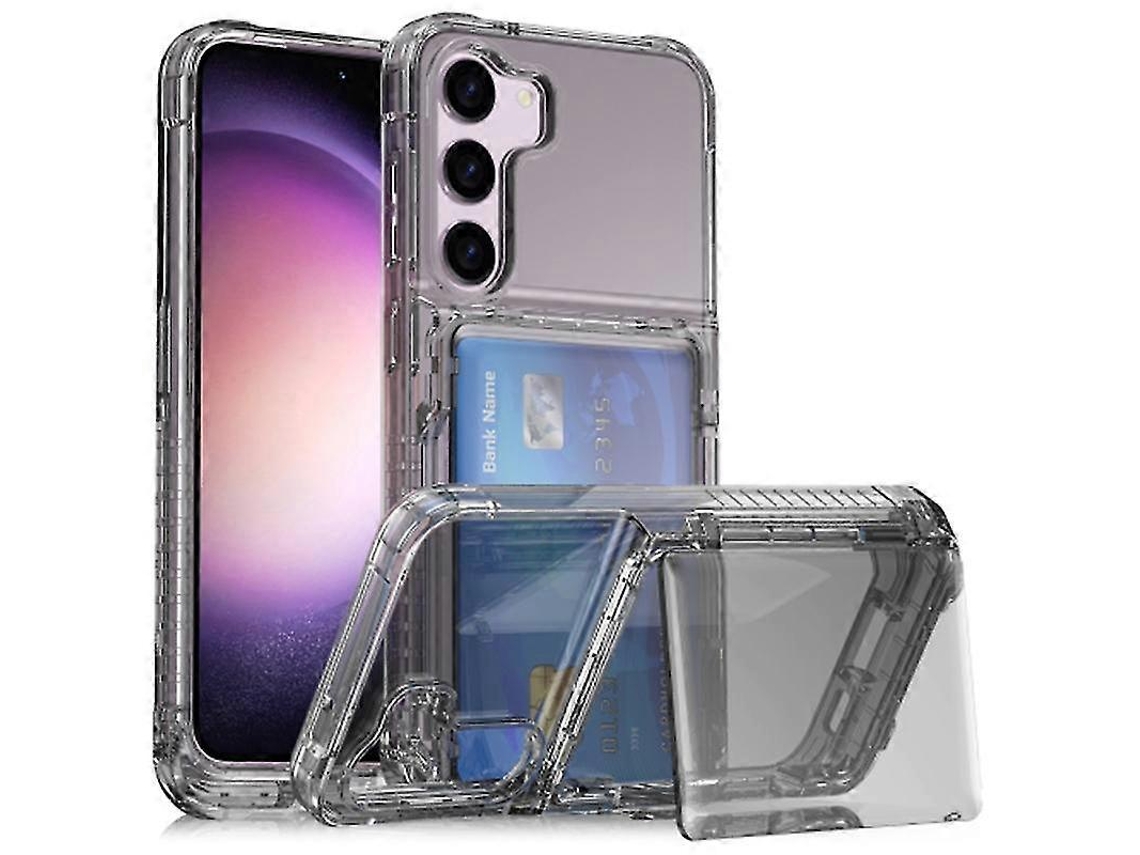 Capa Para Samsung Galaxy S23 Em Pc Tpu, À Prova De Choque, Transparente, Com Suporte E Porta-cartões.