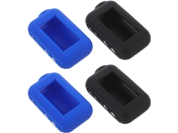 Conjunto de 4 capas protetoras para controles remotos de chaves de carro, com núcleo preto e azul escuro, à prova de choque.