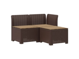 Maison Exclusive - Sofá De Jardim 3 Lugares Com Almofadas Visual Rattan Pp
