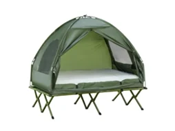 Conjunto de Barraca de Camping para 2 Pessoas com Cama de Camping e Colchão Inflável Verde Ge