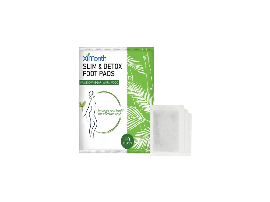 Pads para Pés Ximonth com Artemísia e Carvão Bambu Limpeza e Emagrecimento