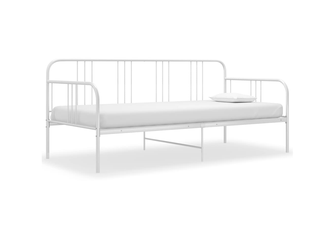 Vidaxl Sofá-cama 90x200 Cm Metal Branco