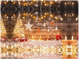 Colcha de Flanela com Estampa Árvore Natal e Velas Macia Aconchegante 127 X 101 Cm, Macio, Quente, Ideal Par
