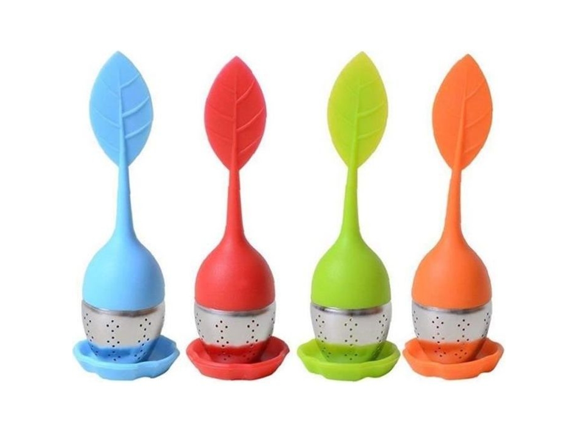 Infusor De Chá Em Formato Folha, 4 Peças, Coador Silicone, Sachês Especiarias, Chá, Difusor Acessórios. Aquaforge