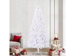Vidaxl Árvore De Natal Artificial Com 300 Leds Branco 240 Cm Pvc E Aço