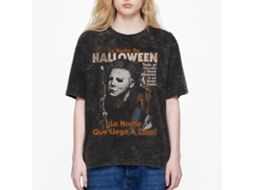 Rockinstone Halloween Movie Spanish Premium Mineral Wash Fashion Horror Movie T-shirt Size:s
