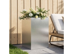Vidaxl Vaso De Jardim Prateado 40 X 40 X 75 Cm Aço Galvanizado