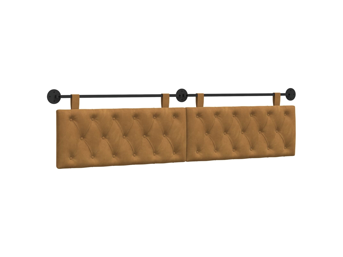 Conjunto 1 Cabeceira Moderna Vidaxl Castanho Veludo (210 X 55 X 7 Cm)
