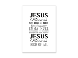 Quadro decorativo com citações inspiradoras em inglês (tema de Jesus, ideal para decoração de mesa, residências e estabelecimentos comerciais)