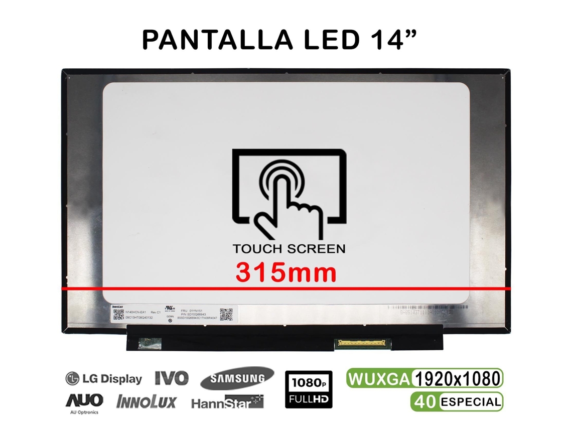Tela sensível ao toque LED de 14 polegadas para laptop N140hcn Ea1 Rev.c1 FHD 40 pinos 315 mm compatível