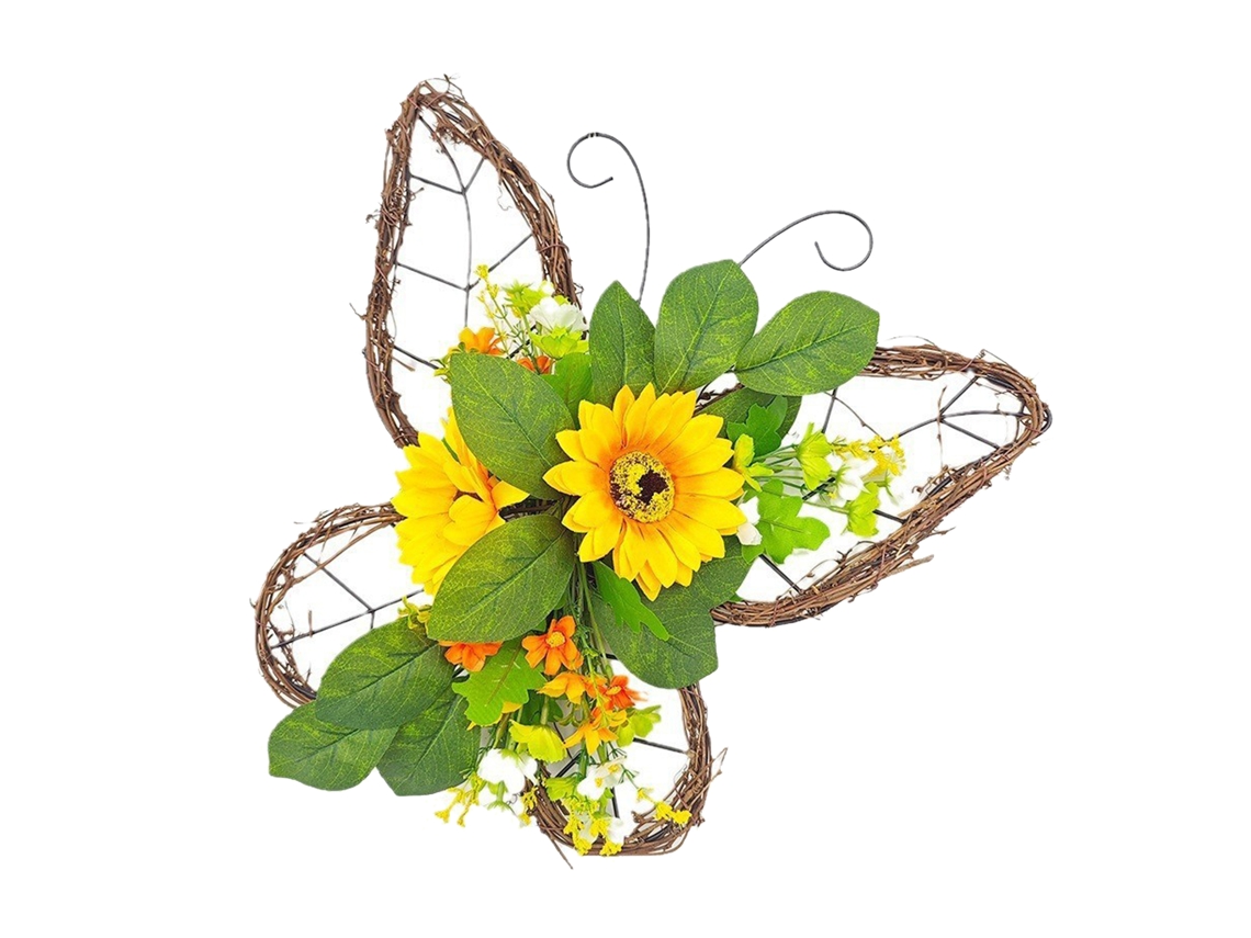 Guirlanda De Borboleta Laxiscreed Para Decoração Do Dia Da Mãe E Outono, Enfeite De Porta Com Flores Sunflower