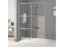 Vidaxl Divisória De Chuveiro 140x195cm Vidro Transparente Esg Prateado