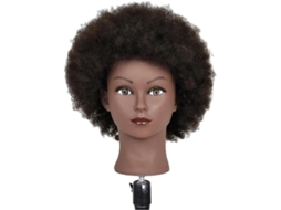 Cabeças de Manequim Afro SFUSHOS para Penteados e Tranças com Suporte Fixo