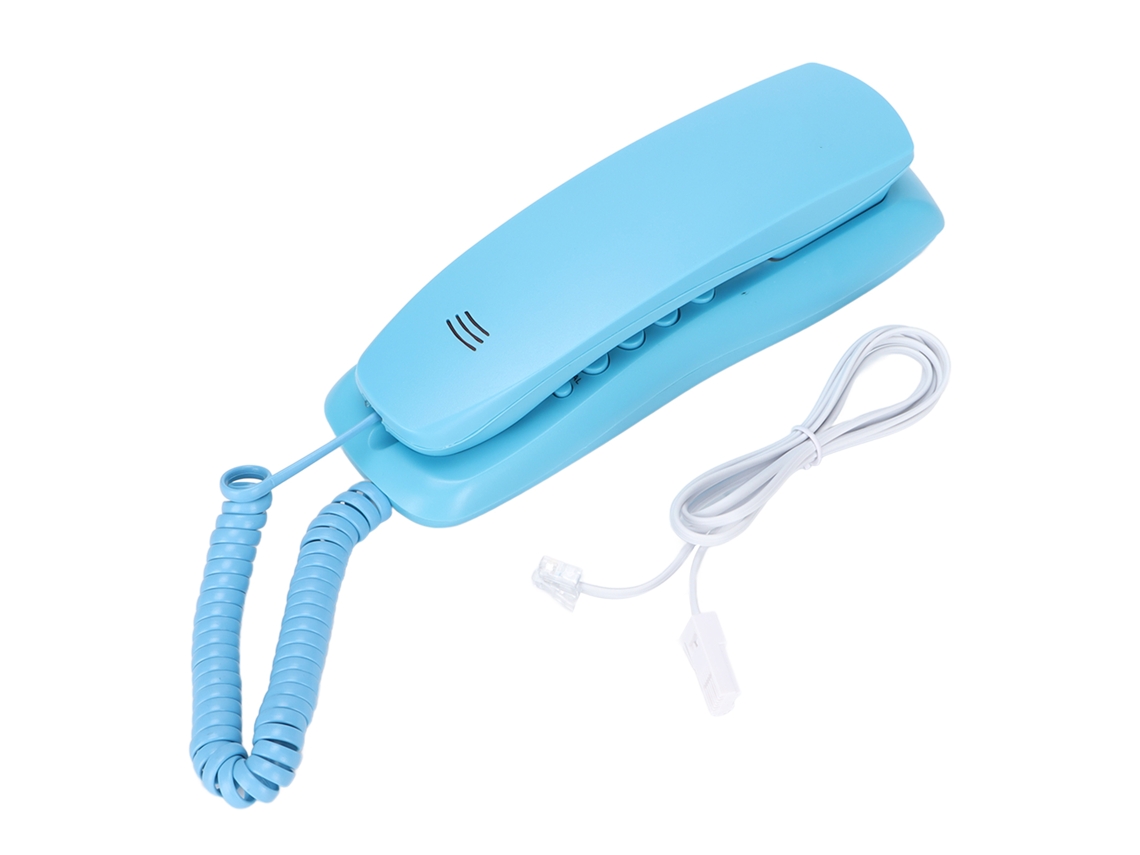 Aetheria telefone Fixo com Função Mudo Discagem Rápida Tons Musicais Compatível com P/t para Escritório Hotel Lar Azul