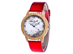 Reloj De Cuarzo Para Mujer Con Correa De Pu Estilo Cocodrilo Simple Zhoulianfa F-449x Rojo