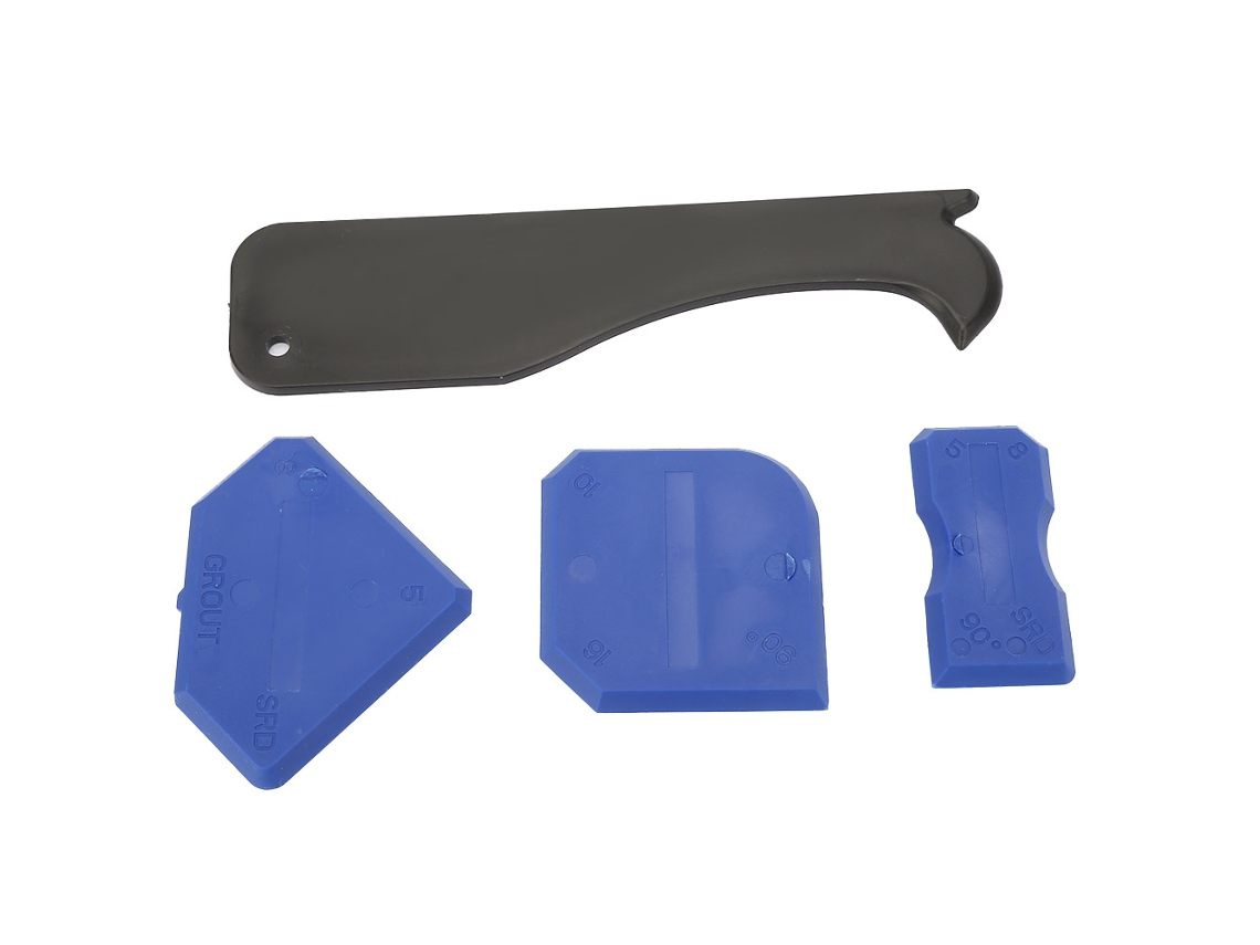 Kit De Ferramentas De Calafateamento De 4 Peças: Removedor De Selante De Silicone, Pala E Raspador De Cimento De Vidro (azul)