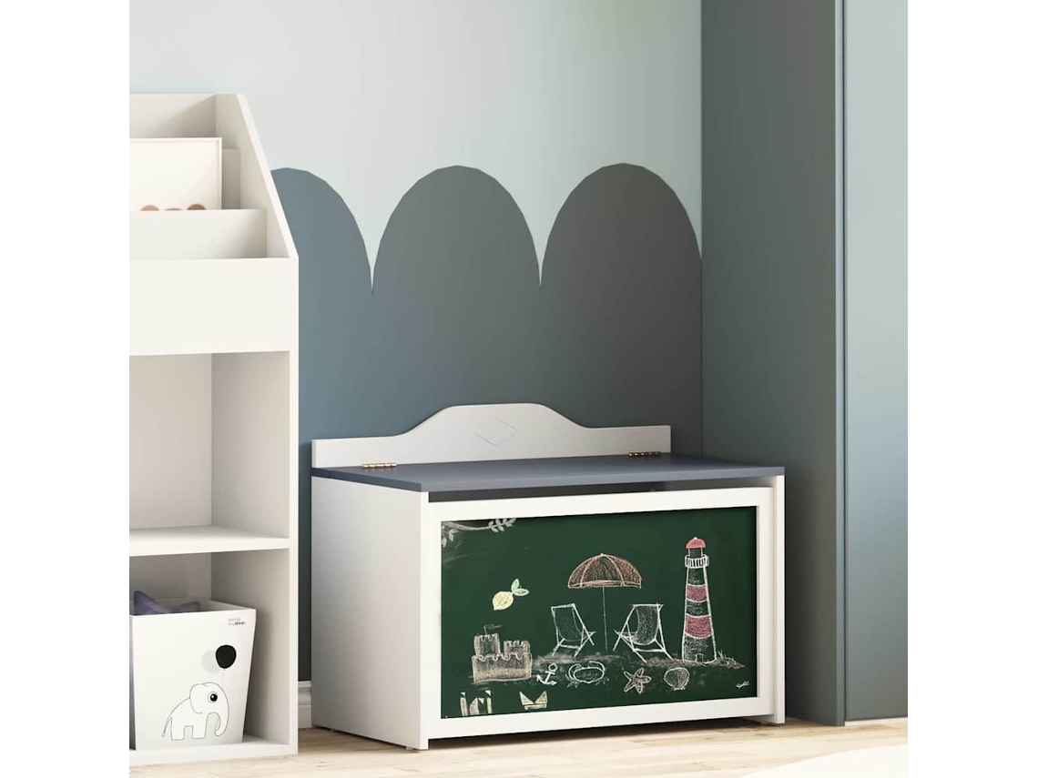Vidaxl Caixa Com Armazenamento E Frente De Quadro Negro Roros