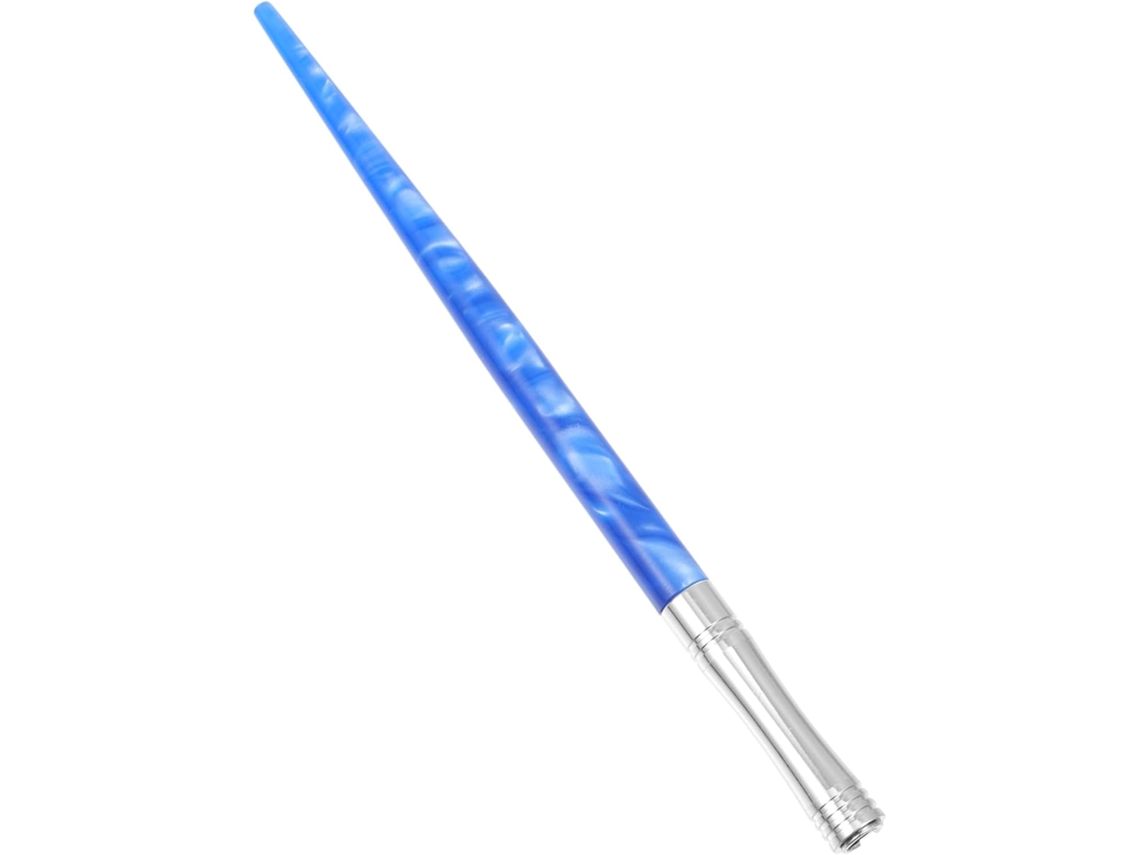 Caneta Tinteiro Plafope com Pasta de Macia, Anel Metálico em Resina Durável, Azul, Ideal para Caligrafia e Escrita