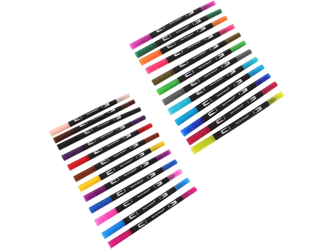 Conjunto De 24 Canetas Aquareladas Com Ponta De Pincel Para Desenho