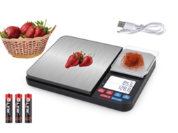Balança AQUAFORGE 5kg/0,1g, com Visor LCD, Plataforma em Aço Inoxidável