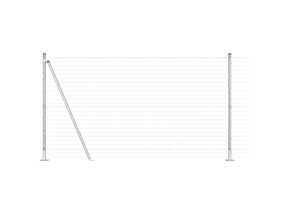 Conjunto 1 Cerca Externa Vidaxl Prateado Aço (10 X 1,2 M)