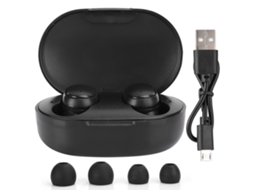 Mali fones de Ouvido True Wireless A6s Estéreo Mini com Case de Carregamento para Redmi Preto