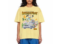 Rockinstone Back To The Future Movie Cartoon Characters W/ Car Heather Yellow Adult T-shirt Size:xxl