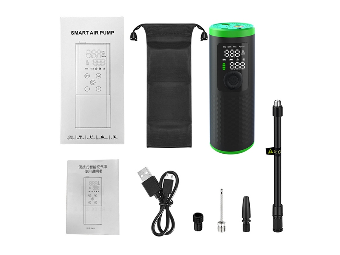 Bomba de Ar Mali, portátil, recarregável, 150psi, com luz LED, parada automática