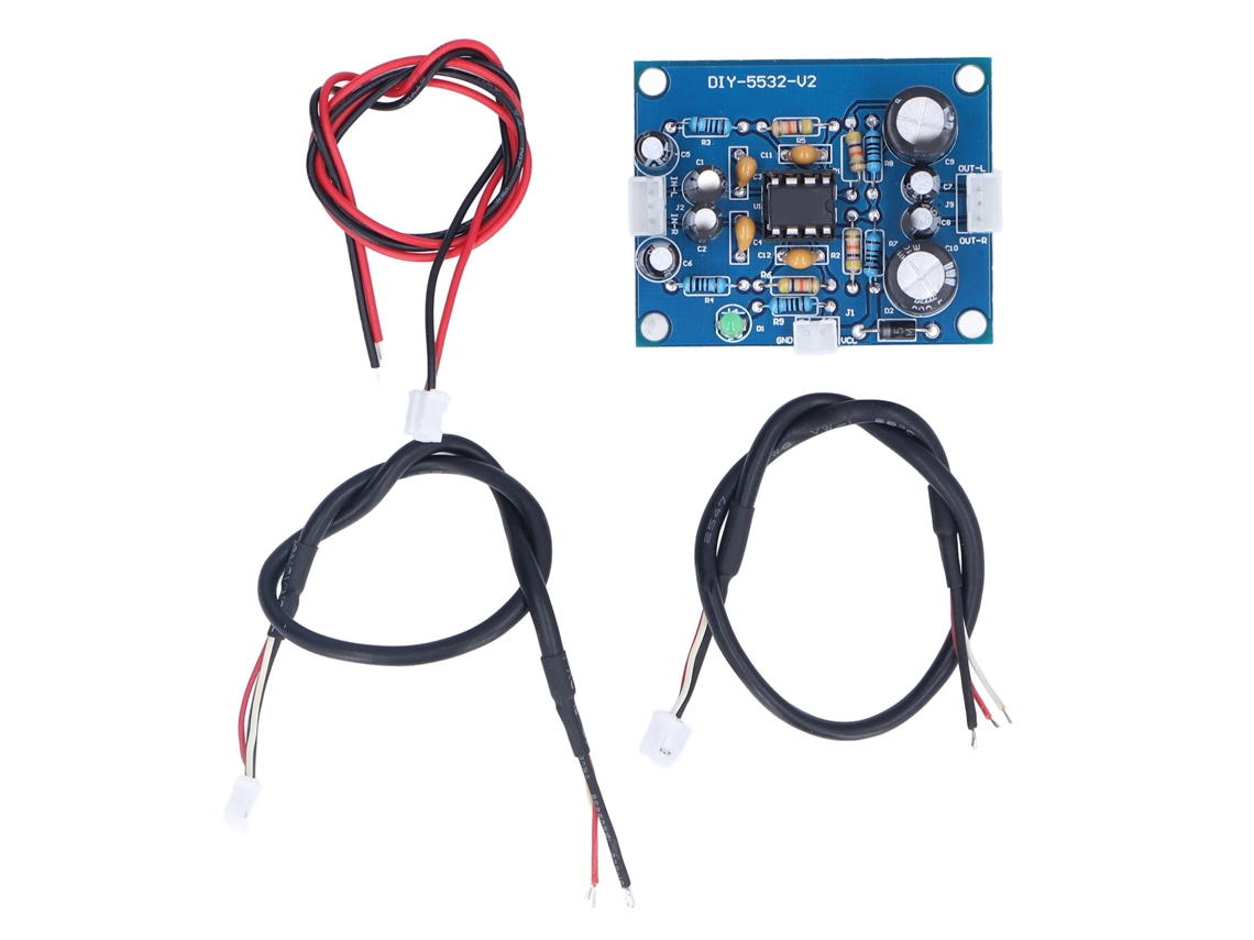 Placa de Pré Amplificador Pcb com Painel Frontal, Alimentação Única, Design de Painel Duplo, Amplificação 5 Vezes, 12‑35v