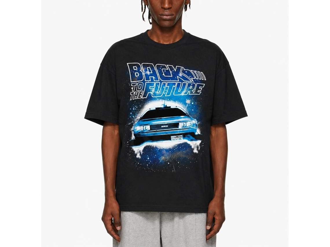 Rockinstone Back To The Future Movie Spacecar Black Adult T-shirt Size:xxl