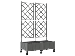 Conjunto 2 Vaso De Jardim Vidaxl Cinzento-claro Polipropileno (80 X 40 X 131,5 Cm)